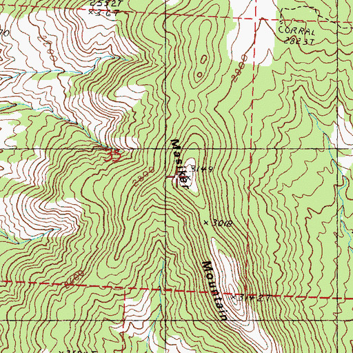 Topographic Map of Masiker Mountain, OR