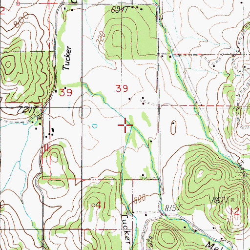 Topographic Map of Melton Creek, OR