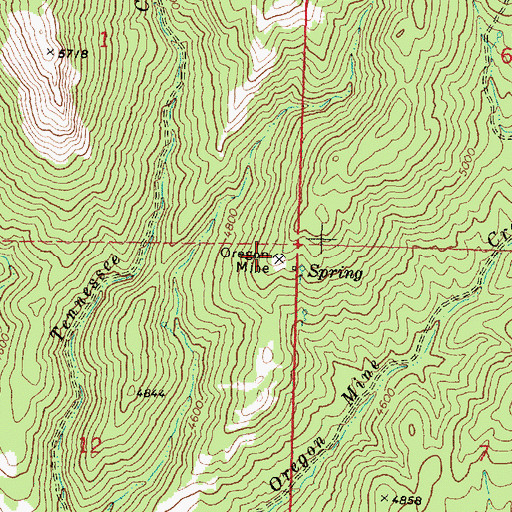 Topographic Map of Oregon Mine, OR