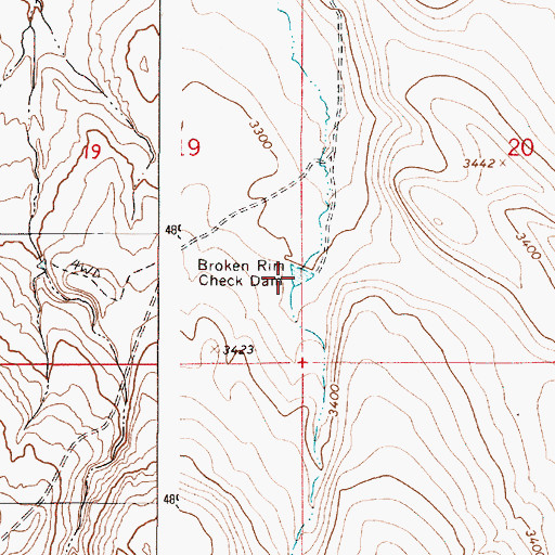 Topographic Map of Broken Rim Reservoir, OR