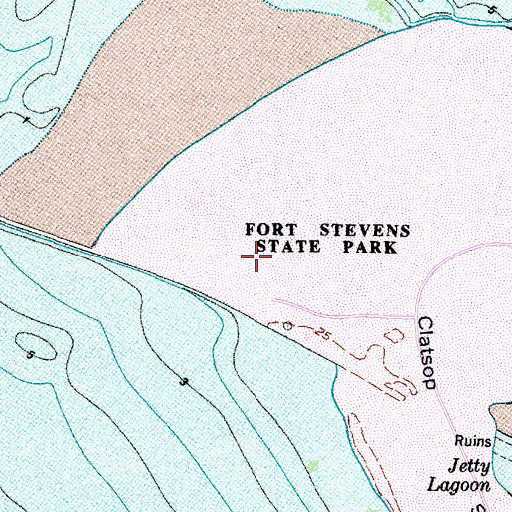 Topographic Map of Clatsop Spit, OR