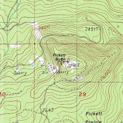 Topographic Map of Pickett Butte, OR