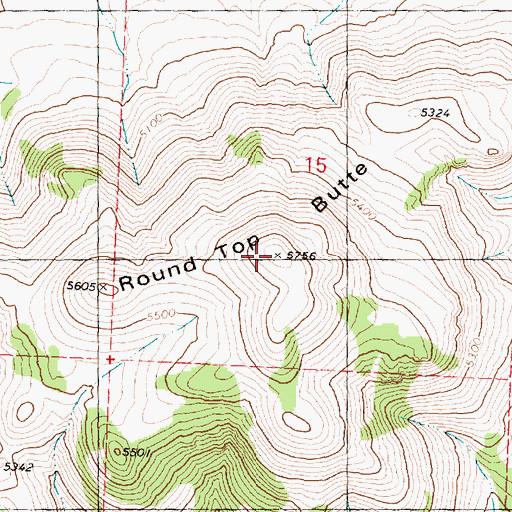 Topographic Map of Round Top Butte, OR