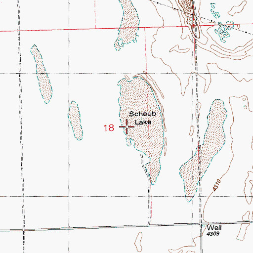 Topographic Map of Schaub Lake, OR