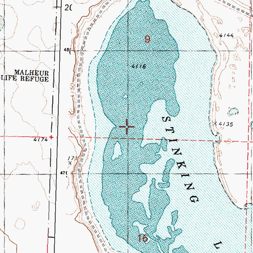 Topographic Map of Stinking Lake, OR