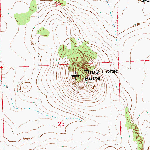Topographic Map of Tired Horse Butte, OR