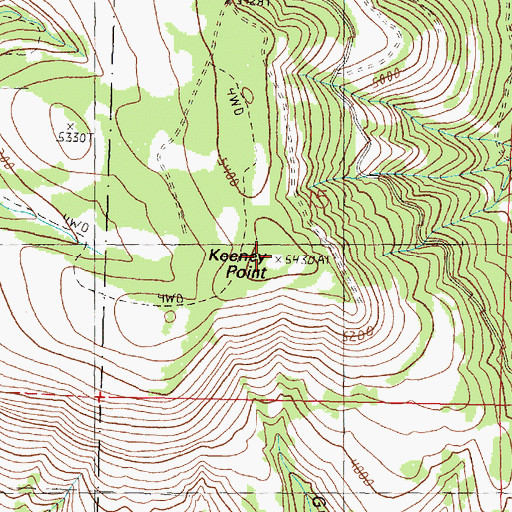 Topographic Map of Keeney Point, OR
