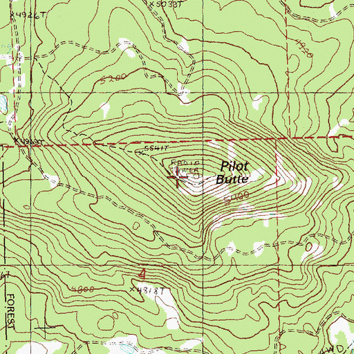 Topographic Map of Pilot Butte, OR