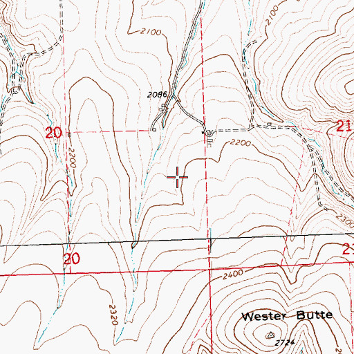 Topographic Map of Gilliam County, OR