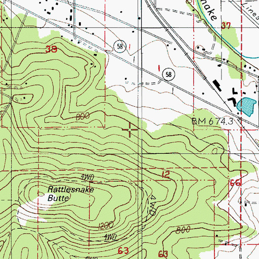 Topographic Map of Lane County, OR