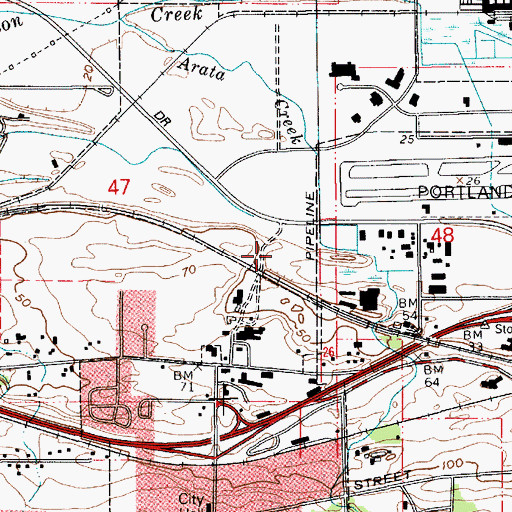 Topographic Map of Multnomah County, OR