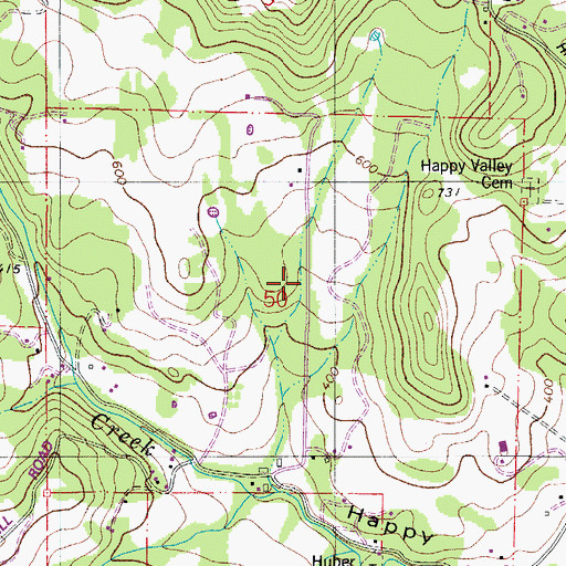 Topographic Map of Yamhill County, OR
