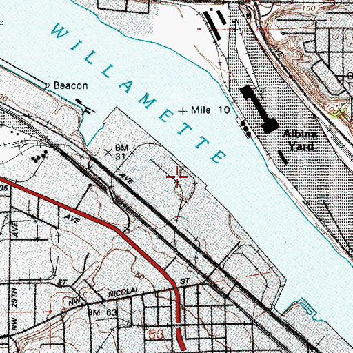 Topographic Map of Port of Portland Berth 206, OR