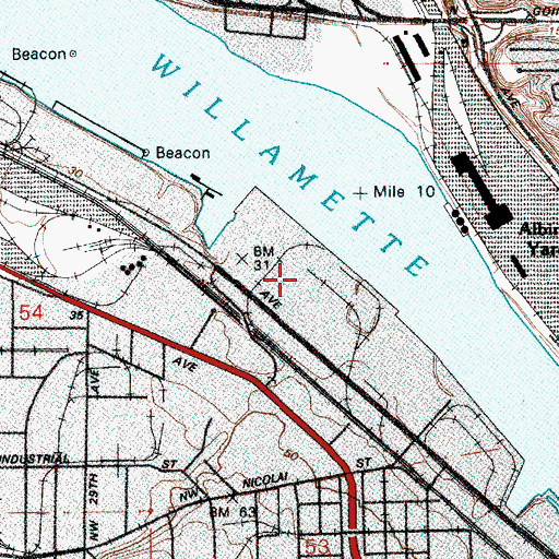 Topographic Map of Port of Portland Berth 304, OR