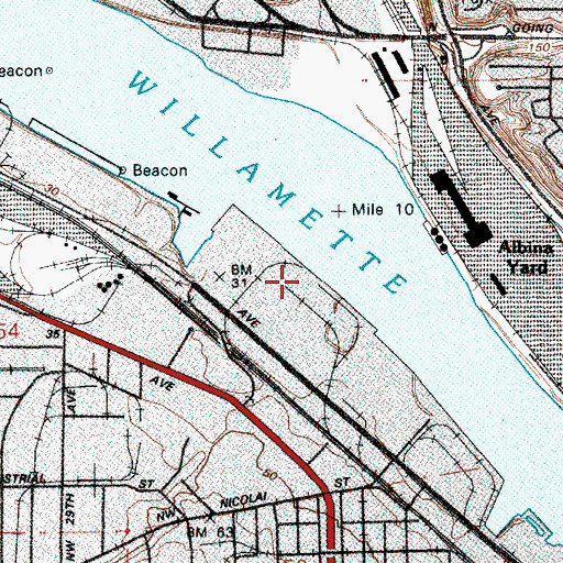 Topographic Map of Port of Portland Berth 205, OR