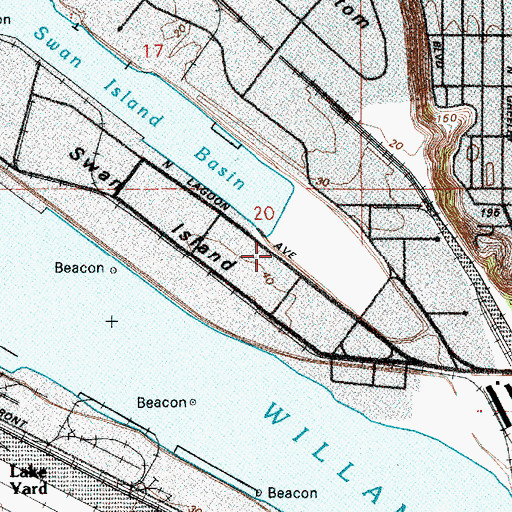 Topographic Map of Port of Portland Berth 306, OR