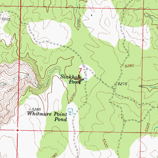 Topographic Map of Sinkhole Pond, AZ