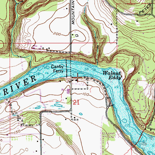 Topographic Map of Buchmans Landing, OR