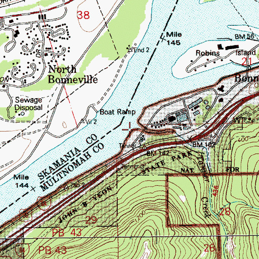 Topographic Map of Tanner Creek Fishway, OR