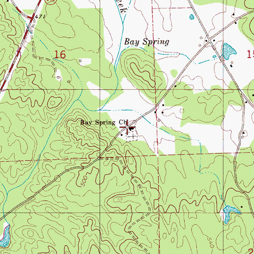 Topographic Map of Bay Spring Church, AL