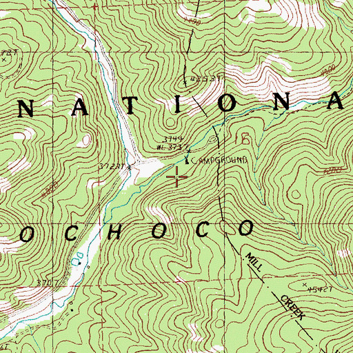 Topographic Map of Wildcat Recreation Site, OR