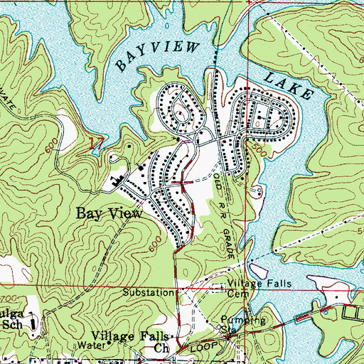 Topographic Map of Bay View, AL
