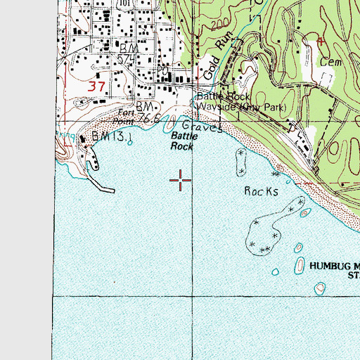 Topographic Map of Port Orford Harbor, OR