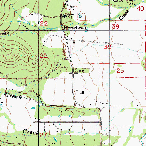 Topographic Map of Sparlin Cemetery, OR