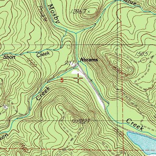 Topographic Map of Abrams, OR