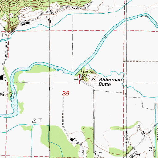 Topographic Map of Alderman Butte, OR