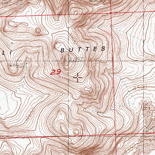 Topographic Map of Alkali Buttes, OR