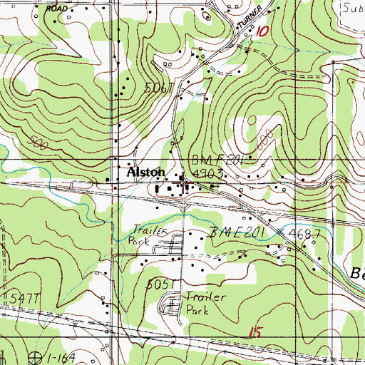 Topographic Map of Alston, OR