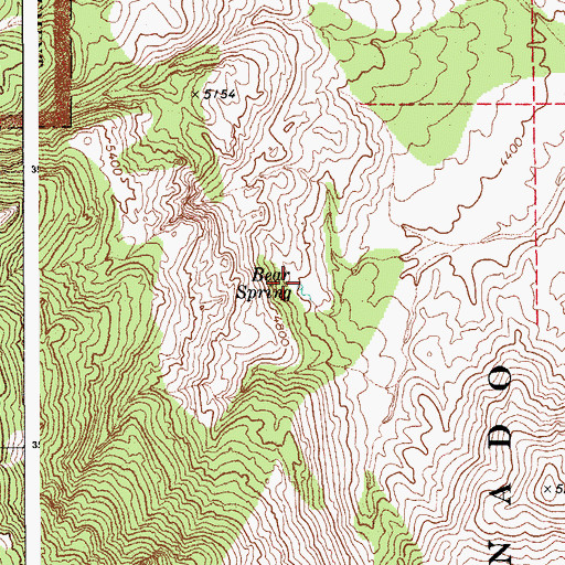 Topographic Map of Bear Spring, AZ