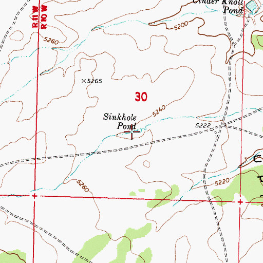 Topographic Map of Sinkhole Pond, AZ