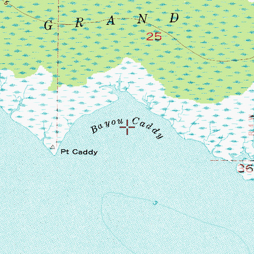 Topographic Map of Bayou Caddy, AL