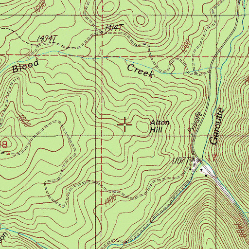 Topographic Map of Alton Hill, OR
