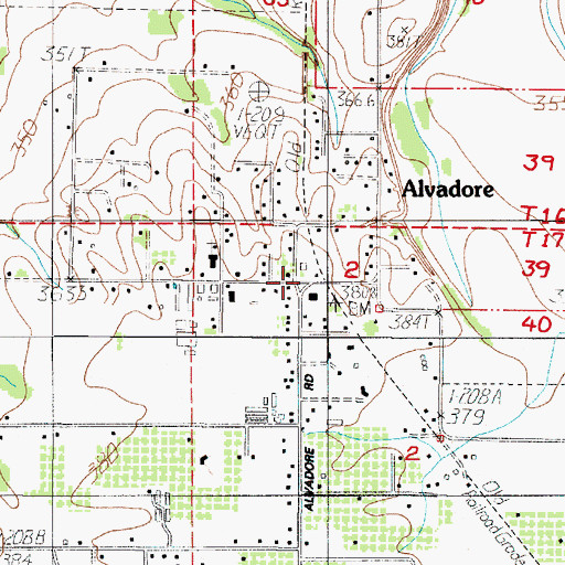 Topographic Map of Alvadore, OR