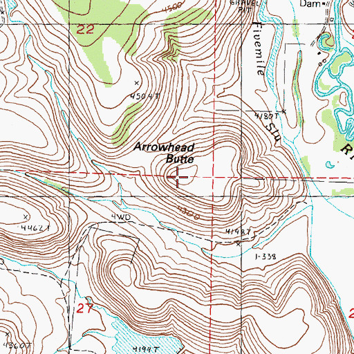 Topographic Map of Arrowhead Butte, OR