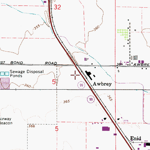 Topographic Map of Awbrey, OR