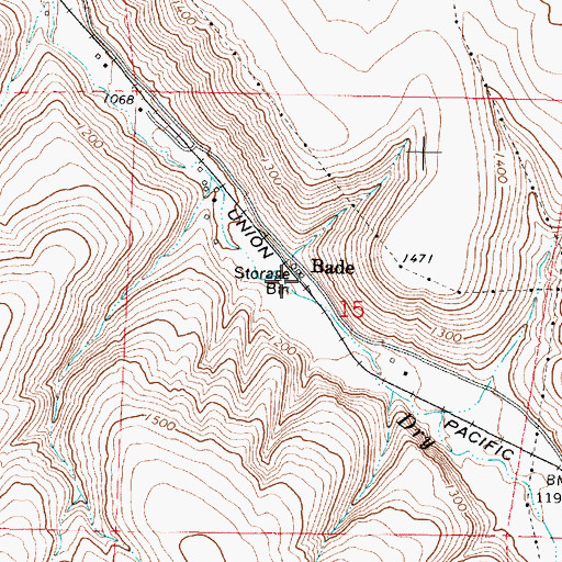 Topographic Map of Bade, OR