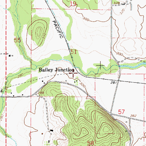 Topographic Map of Bailey Junction, OR