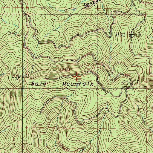 Topographic Map of Bald Mountain, OR