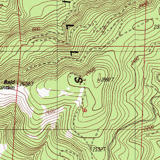 Topographic Map of Bald Mountain, OR