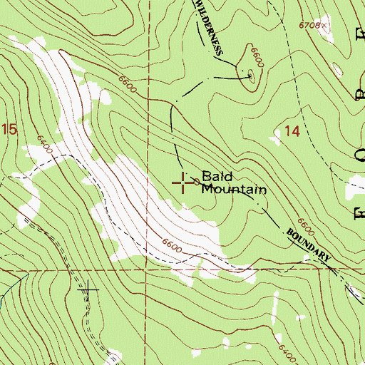 Topographic Map of Bald Mountain, OR
