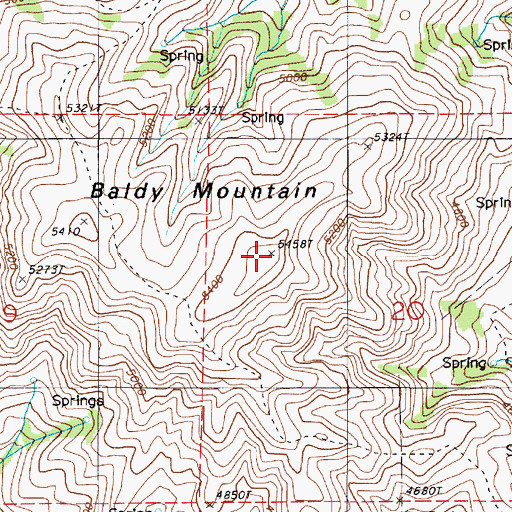 Topographic Map of Baldy Mountain, OR