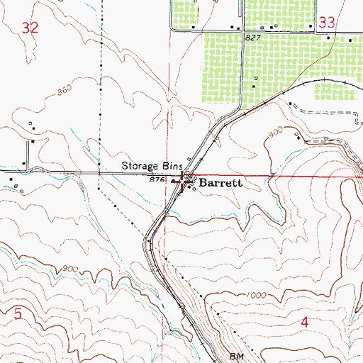 Topographic Map of Barrett, OR