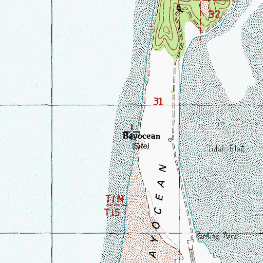 Topographic Map of Bayocean (historical), OR