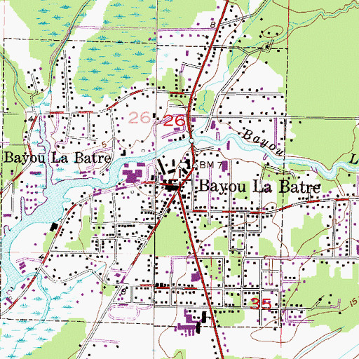 Topographic Map of Bayou La Batre, AL
