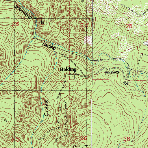 Topographic Map of Belding (historical), OR