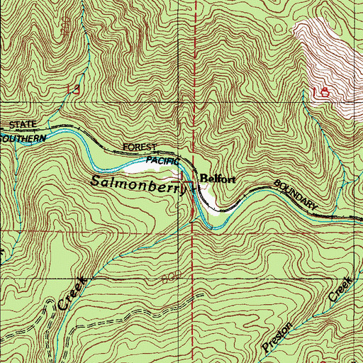 Topographic Map of Belfort (historical), OR